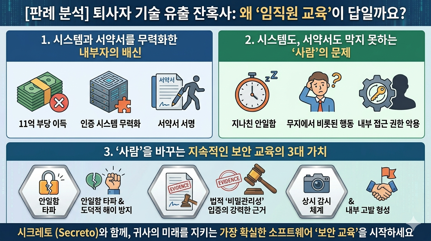 [판례 분석] "서약서 썼는데도…" 퇴사자의 선박 도면 유출 잔혹사, 왜 '임직원 교육'이 답일까요?