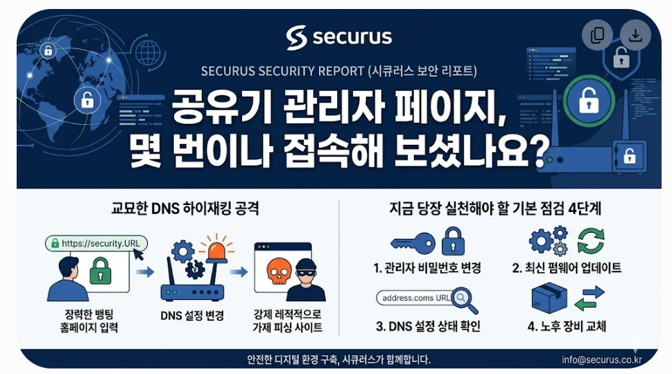 [보안 가이드] 공유기 관리자 페이지, 몇 번이나 접속해 보셨나요?